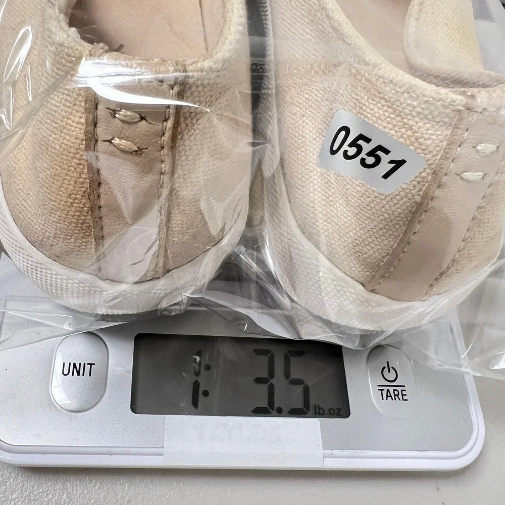 Splendid Canvas Slip On Sneakers Tan White Toe Cap Distressed US 9